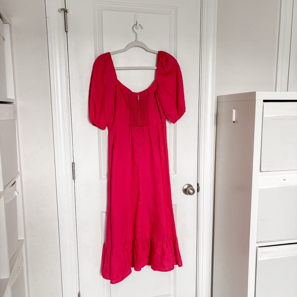 Reformation Belgium Linen Dress Midi Corvette - Picture 5 of 6